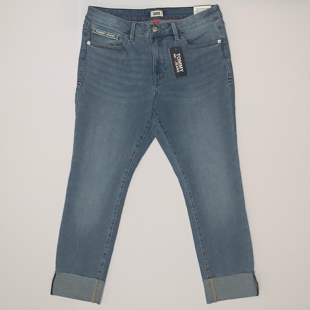 Tommy Hilfiger Women’s Skinny Mid Rise Ankle Blue Denim Jeans-Size 10 New